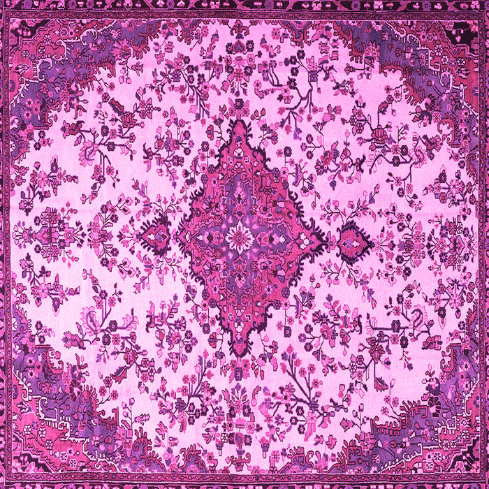 Square Machine Washable Persian Pink Traditional Rug, wshtr4056pnk