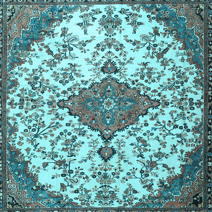 Square Persian Light Blue Traditional Rug, tr4056lblu