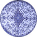 Round Persian Blue Traditional Rug, tr4056blu