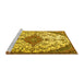 Sideview of Machine Washable Persian Yellow Traditional Rug, wshtr4056yw