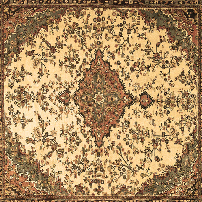Square Machine Washable Persian Brown Traditional Rug, wshtr4056brn