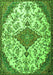 Serging Thickness of Machine Washable Persian Green Traditional Area Rugs, wshtr4056grn