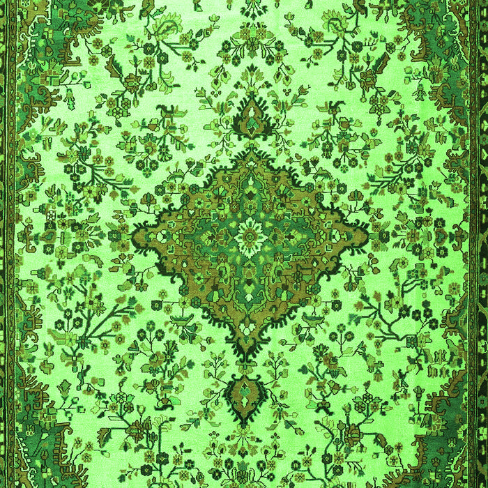 Serging Thickness of Machine Washable Persian Green Traditional Area Rugs, wshtr4056grn