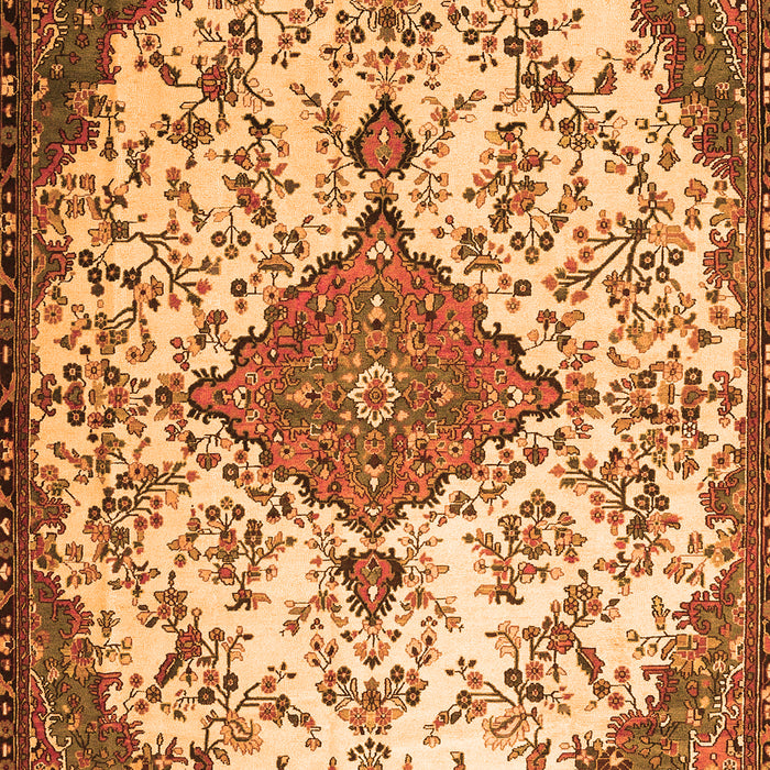 Serging Thickness of Machine Washable Persian Orange Traditional Area Rugs, wshtr4056org