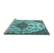 Sideview of Machine Washable Persian Light Blue Traditional Rug, wshtr4056lblu