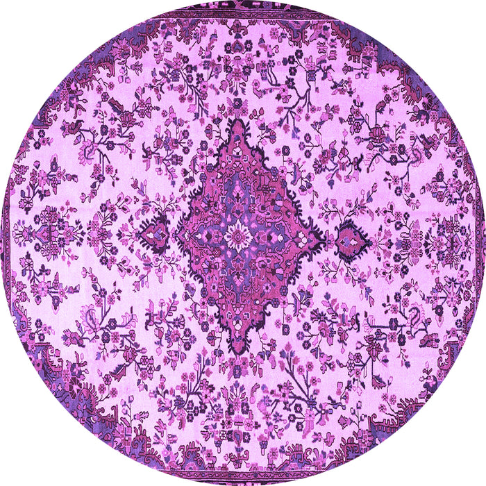 Round Persian Purple Traditional Rug, tr4056pur