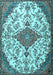 Machine Washable Persian Light Blue Traditional Rug, wshtr4056lblu