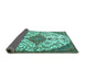 Sideview of Persian Turquoise Traditional Rug, tr4056turq
