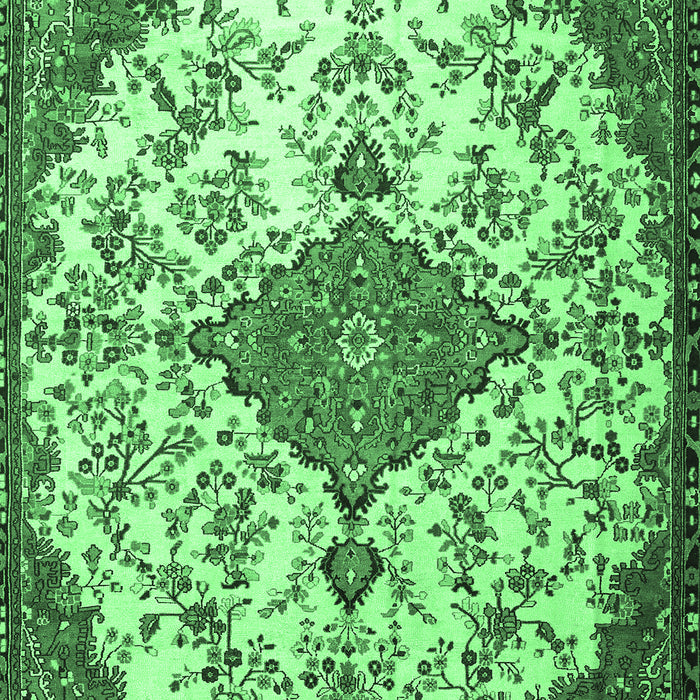Machine Washable Persian Emerald Green Traditional Area Rugs, wshtr4056emgrn