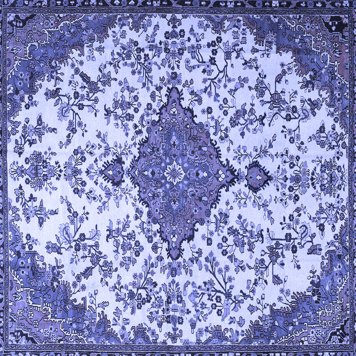 Square Machine Washable Persian Blue Traditional Rug, wshtr4056blu