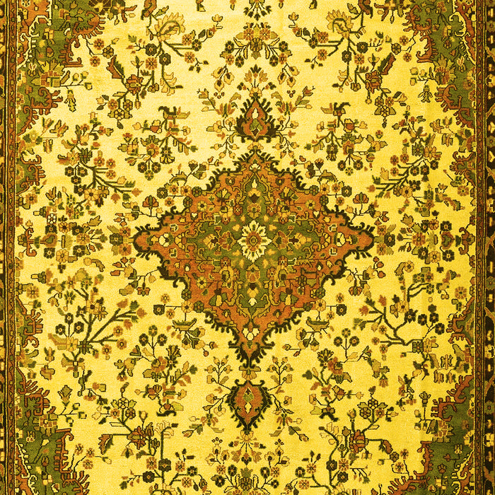 Machine Washable Persian Yellow Traditional Rug, wshtr4056yw
