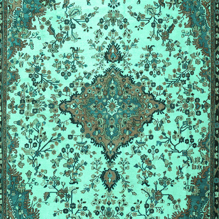 Machine Washable Persian Turquoise Traditional Area Rugs, wshtr4056turq