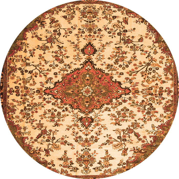 Machine Washable Persian Orange Traditional Area Rugs, wshtr4056org
