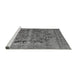 Sideview of Machine Washable Traditional Dark Gray Rug, wshtr4057