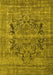Machine Washable Persian Yellow Traditional Rug, wshtr4057yw