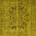 Square Persian Yellow Traditional Rug, tr4057yw