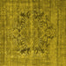 Square Machine Washable Persian Yellow Traditional Rug, wshtr4057yw