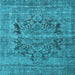 Square Machine Washable Persian Light Blue Traditional Rug, wshtr4057lblu