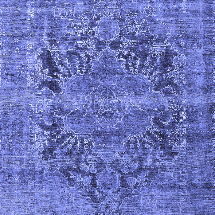 Machine Washable Persian Blue Traditional Rug, wshtr4057blu