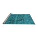 Sideview of Machine Washable Persian Light Blue Traditional Rug, wshtr4057lblu