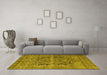 Machine Washable Persian Yellow Traditional Rug in a Living Room, wshtr4057yw