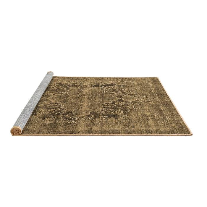 Sideview of Machine Washable Persian Brown Traditional Rug, wshtr4057brn