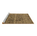 Sideview of Machine Washable Persian Brown Traditional Rug, wshtr4057brn
