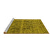 Sideview of Machine Washable Persian Yellow Traditional Rug, wshtr4057yw