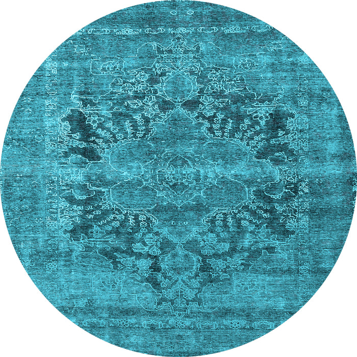 Round Persian Light Blue Traditional Rug, tr4057lblu