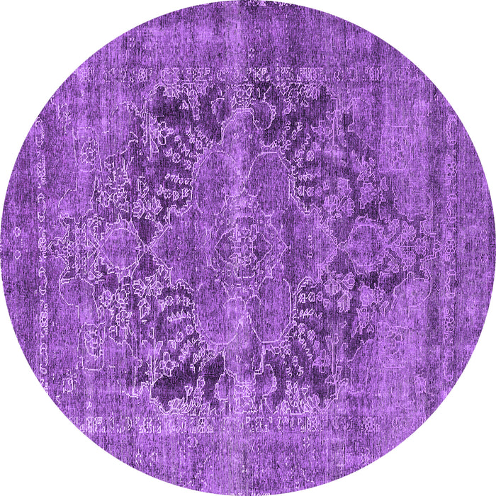 Round Persian Purple Traditional Rug, tr4057pur