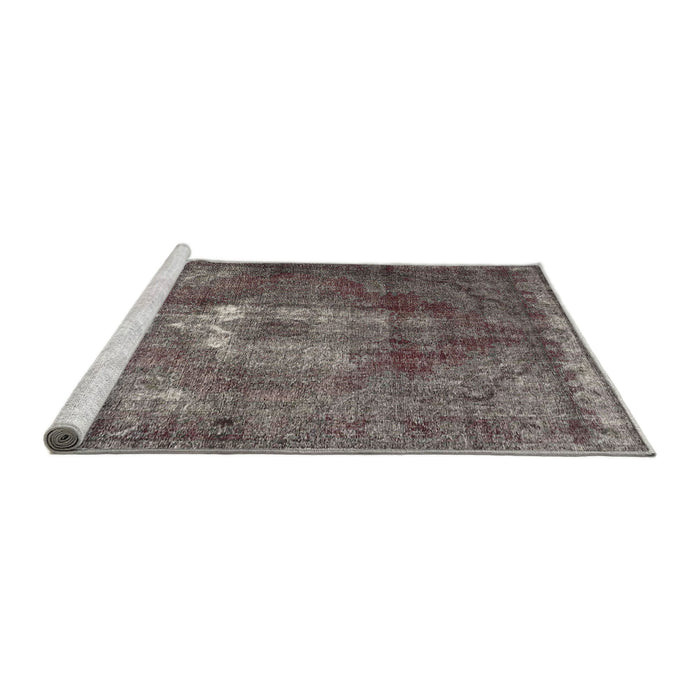 Sideview of Machine Washable Traditional Rosy Pink Rug, wshtr4058