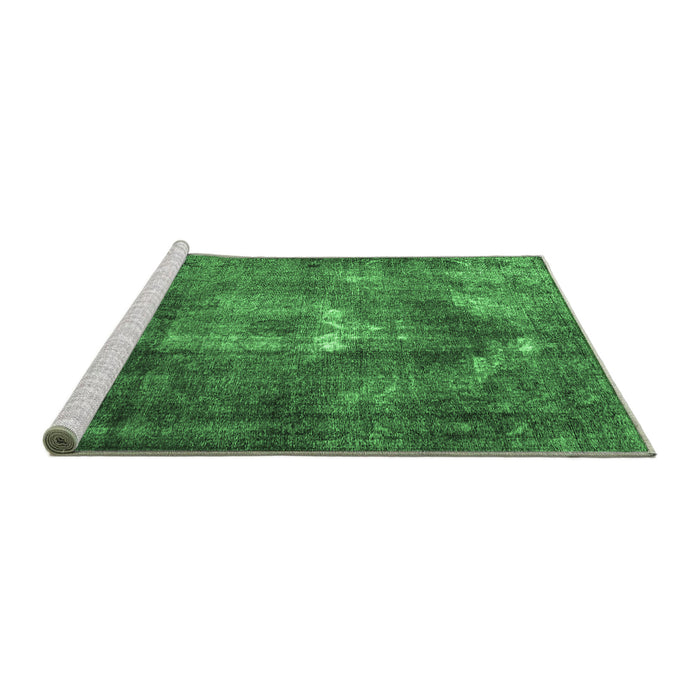 Sideview of Machine Washable Persian Emerald Green Traditional Area Rugs, wshtr4058emgrn