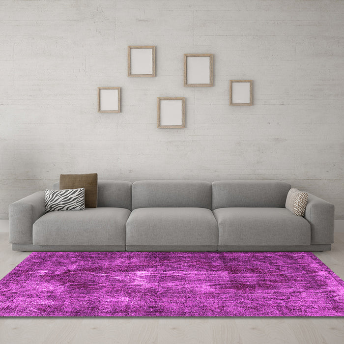 Machine Washable Persian Pink Traditional Rug in a Living Room, wshtr4058pnk