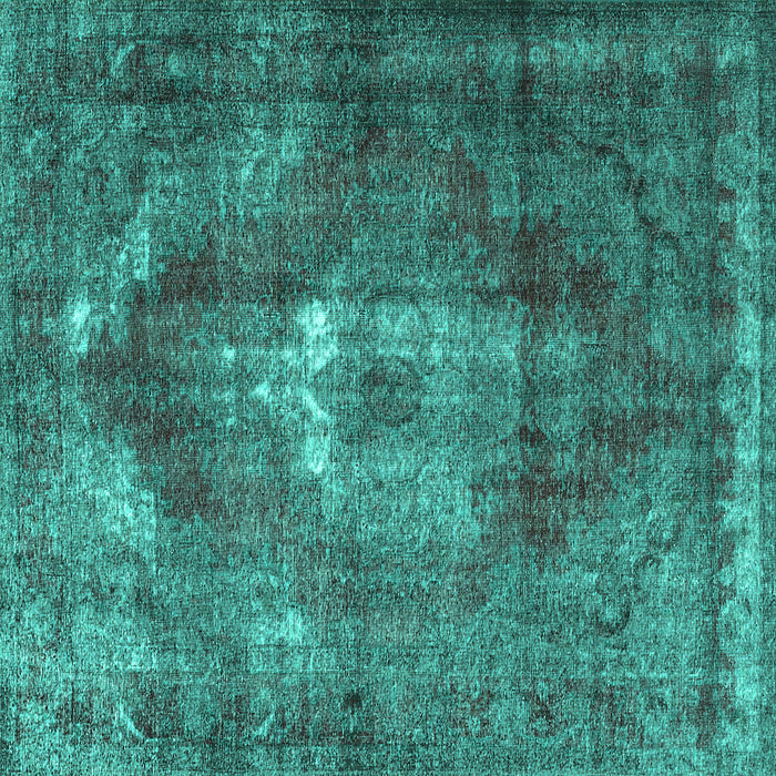 Square Machine Washable Persian Turquoise Traditional Area Rugs, wshtr4058turq