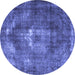 Round Persian Blue Traditional Rug, tr4058blu