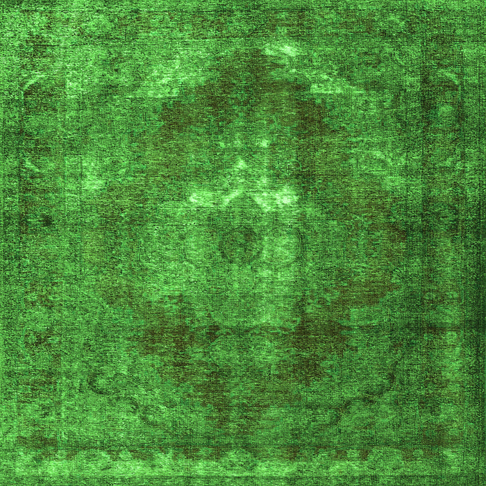 Round Machine Washable Persian Green Traditional Area Rugs, wshtr4058grn