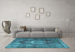 Machine Washable Persian Light Blue Traditional Rug in a Living Room, wshtr4058lblu