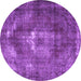 Round Persian Purple Traditional Rug, tr4058pur