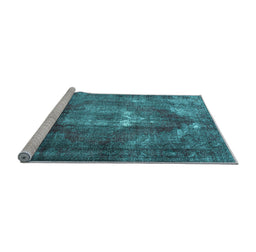Sideview of Machine Washable Persian Light Blue Traditional Rug, wshtr4058lblu