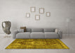 Machine Washable Persian Yellow Traditional Rug in a Living Room, wshtr4058yw