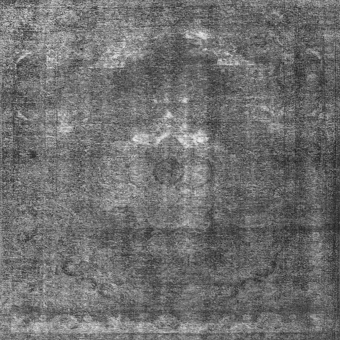 Round Machine Washable Persian Gray Traditional Rug, wshtr4058gry