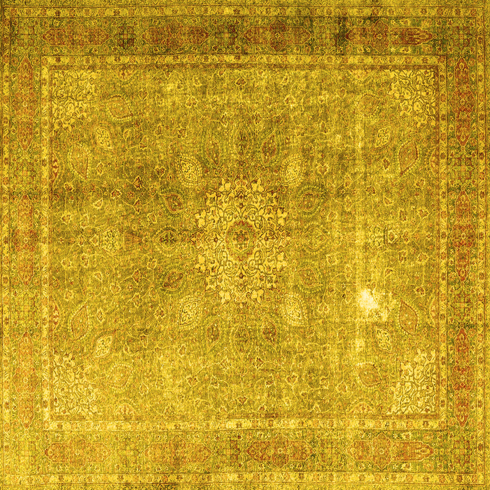 Square Persian Yellow Traditional Rug, tr4059yw