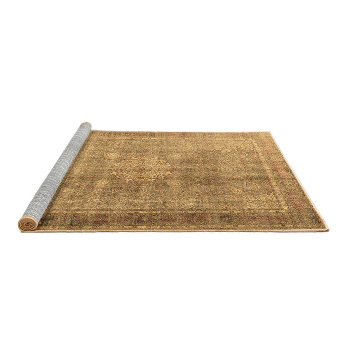 Sideview of Machine Washable Persian Brown Traditional Rug, wshtr4059brn
