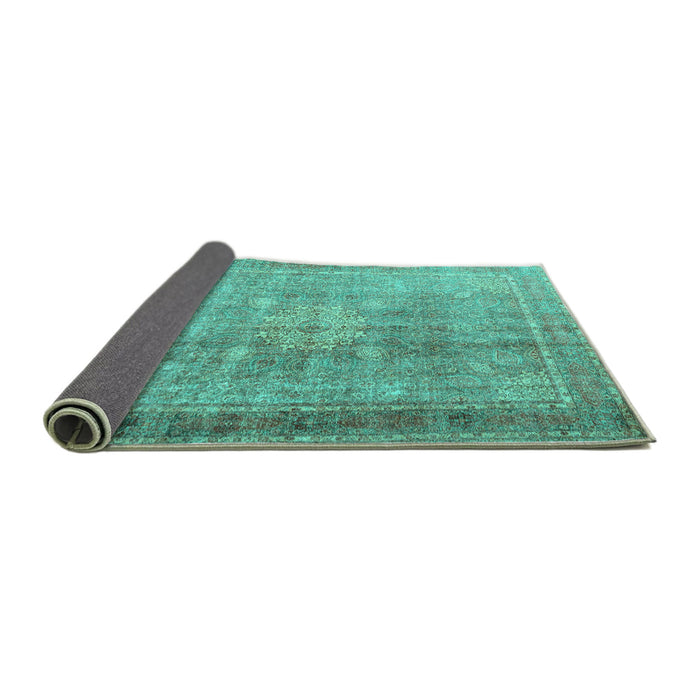 Sideview of Persian Turquoise Traditional Rug, tr4059turq