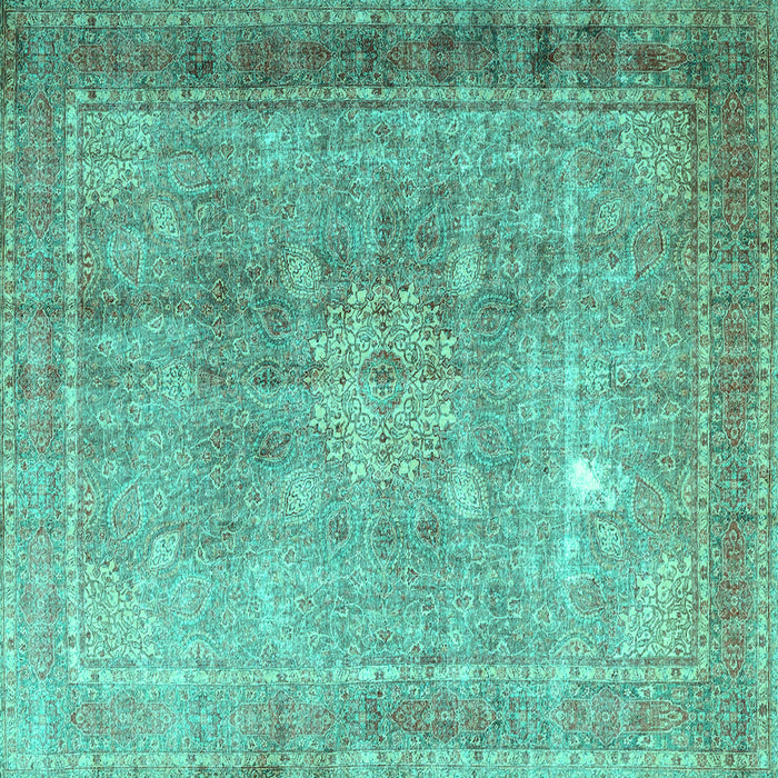 Square Persian Turquoise Traditional Rug, tr4059turq