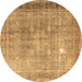 Round Persian Brown Traditional Rug, tr4059brn