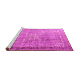 Sideview of Machine Washable Persian Pink Traditional Rug, wshtr4059pnk