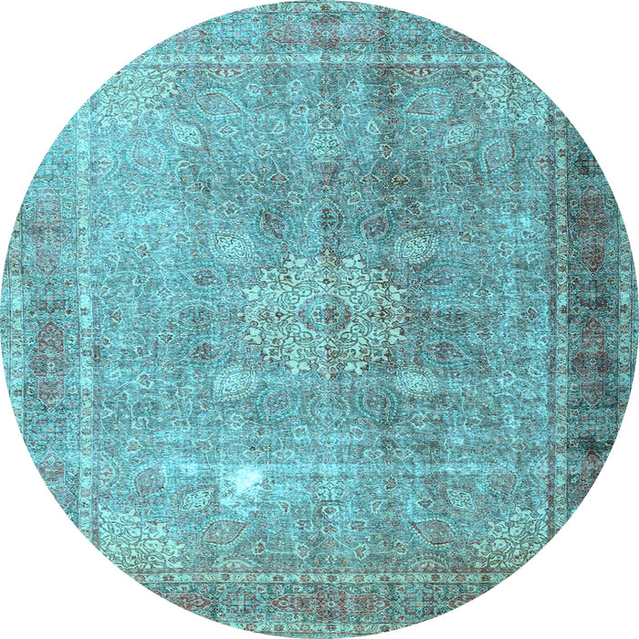 Round Persian Light Blue Traditional Rug, tr4059lblu