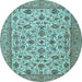 Round Persian Light Blue Traditional Rug, tr405lblu