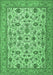 Machine Washable Persian Emerald Green Traditional Area Rugs, wshtr405emgrn